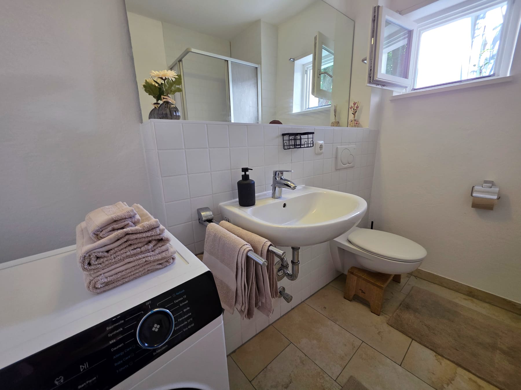 Bathroom with a real window