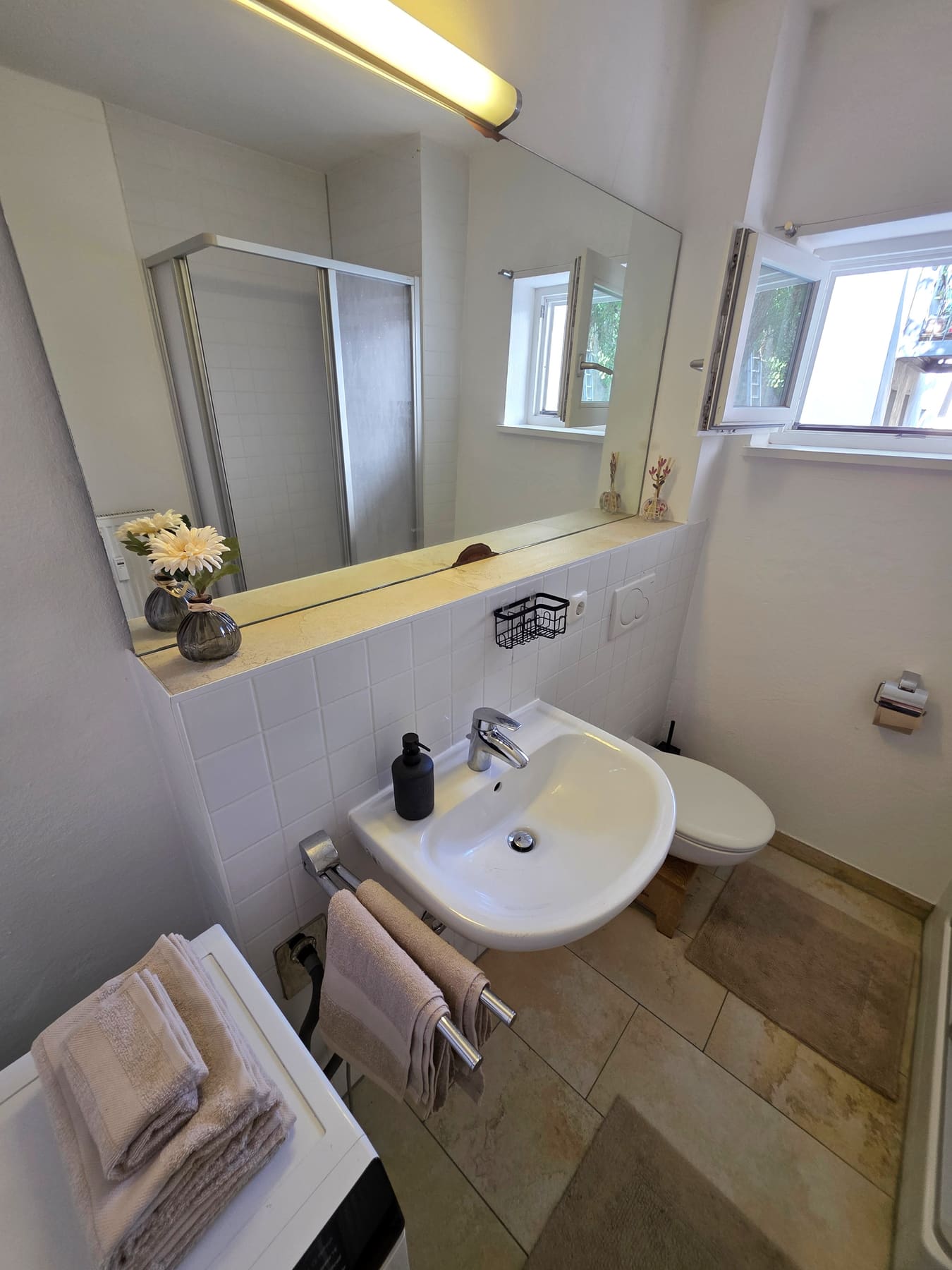 Bathroom sink and mirror
